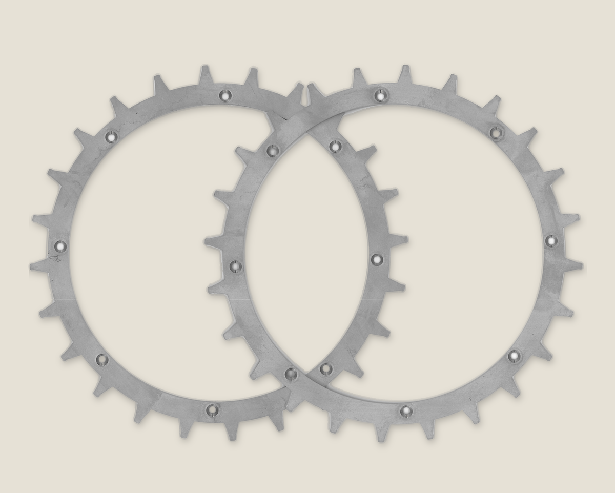 Spikes-kit til Segway Navimow i105/i108E – 2 ringe i 2 mm rustfrit stål med hjuladaptere