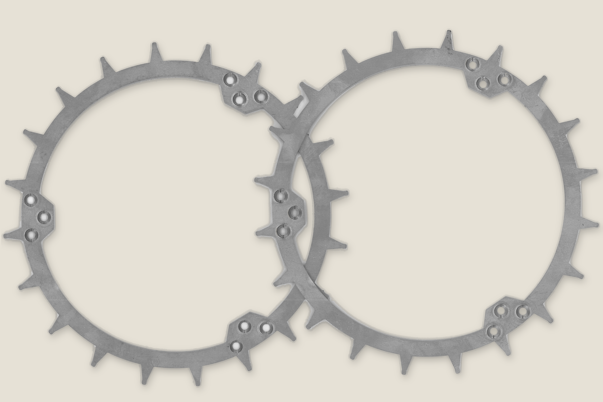 Spikes til Husqvarna Automower 305 / 310 / 315 / 405X / 415X / 415XI – sæt med 2 ringe i 2 mm rustfrit stål (SP025)